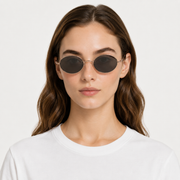 MAEF Aurelia Oval Metal Sunglasses