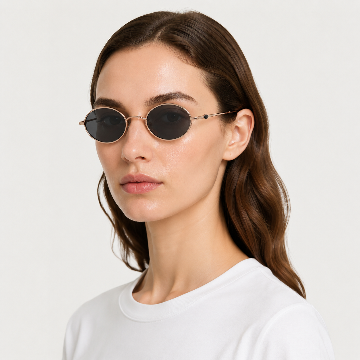 MAEF Aurelia Oval Metal Sunglasses