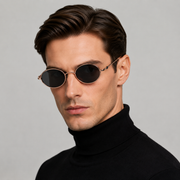 MAEF Aurelia Oval Metal Sunglasses