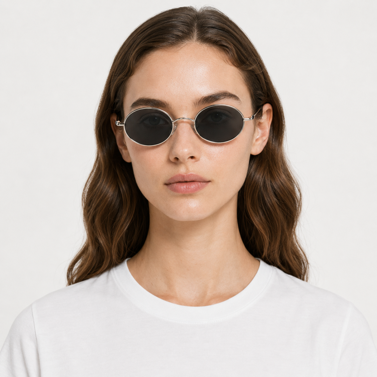 MAEF Aurelia Oval Metal Sunglasses