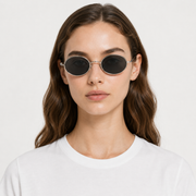 MAEF Aurelia Oval Metal Sunglasses