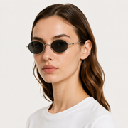 MAEF Aurelia Oval Metal Sunglasses