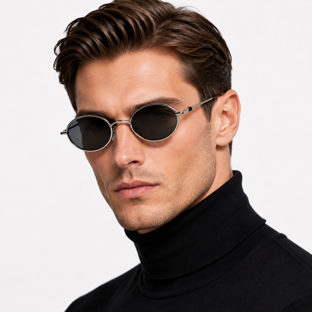 MAEF Aurelia Oval Metal Sunglasses