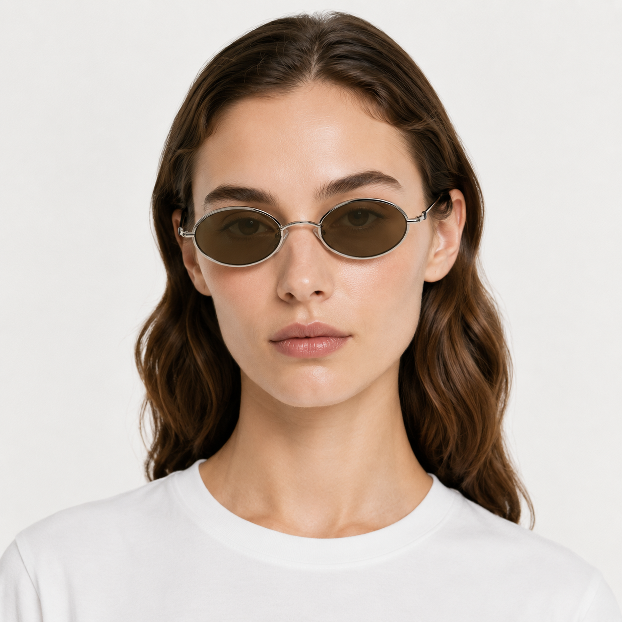 MAEF Aurelia Oval Metal Sunglasses