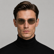MAEF Aurelia Oval Metal Sunglasses
