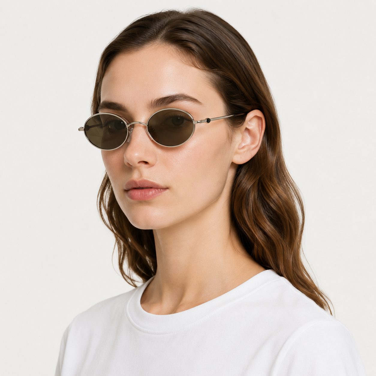 MAEF Aurelia Oval Metal Sunglasses
