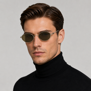 MAEF Aurelia Oval Metal Sunglasses