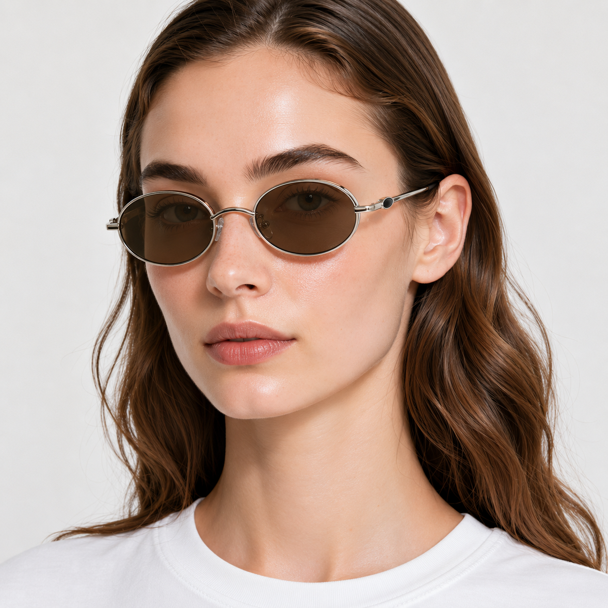 MAEF Aurelia Oval Metal Sunglasses
